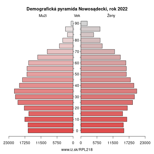 demograficky strom PL218 Nowosądecki demografická pyramída