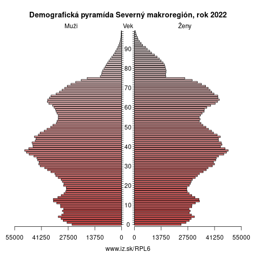 demograficky strom PL6 Severný makroregión demografická pyramída