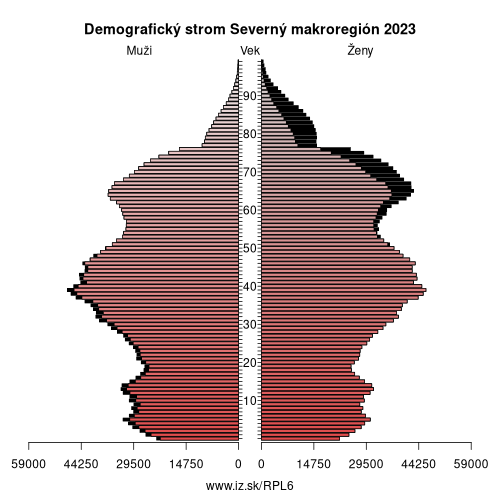 demograficky strom PL6 Severný makroregión demografická pyramída