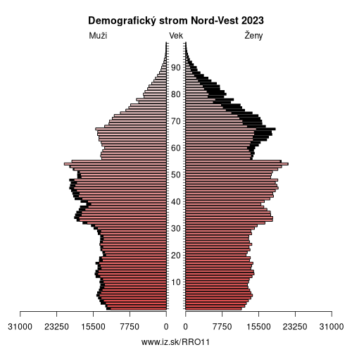 demograficky strom RO11 Nord-Vest demografická pyramída