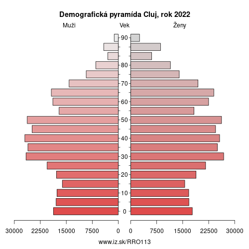 demograficky strom RO113 Cluj demografická pyramída