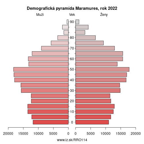 demograficky strom RO114 Maramures demografická pyramída