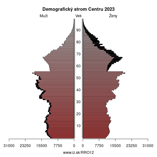 demograficky strom RO12 Centru demografická pyramída