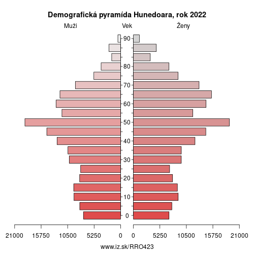 demograficky strom RO423 Hunedoara demografická pyramída