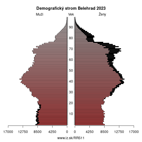 demograficky strom RS11 Belehrad demografická pyramída