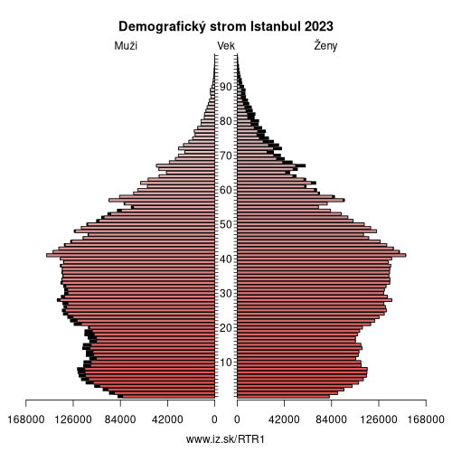 demograficky strom TR1 Istanbul demografická pyramída