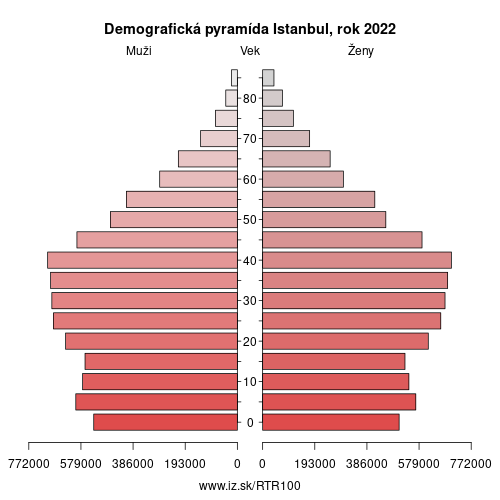 demograficky strom TR100 Istanbul demografická pyramída