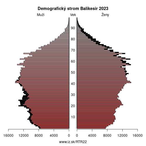 demograficky strom TR22 Balikesir demografická pyramída