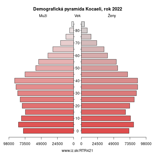 demograficky strom TR421 Kocaeli demografická pyramída