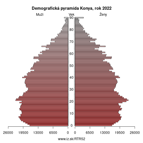 demograficky strom TR52 Konya demografická pyramída