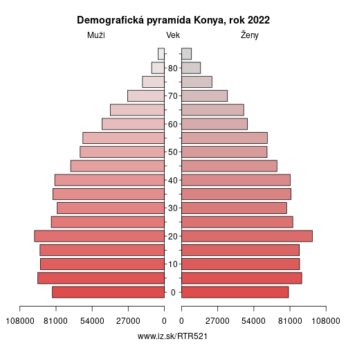 demograficky strom TR521 Konya demografická pyramída