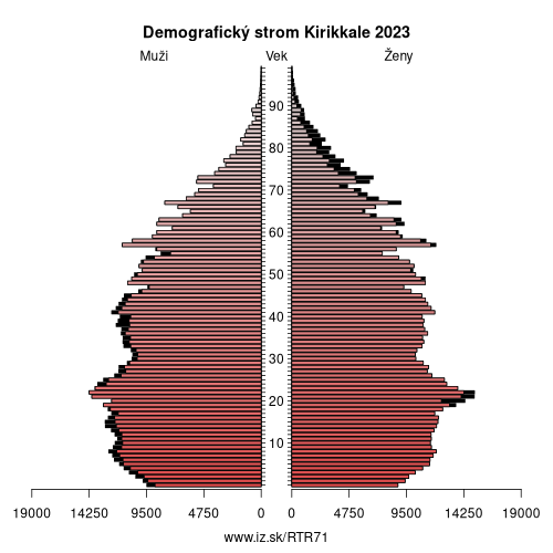 demograficky strom TR71 Kirikkale demografická pyramída