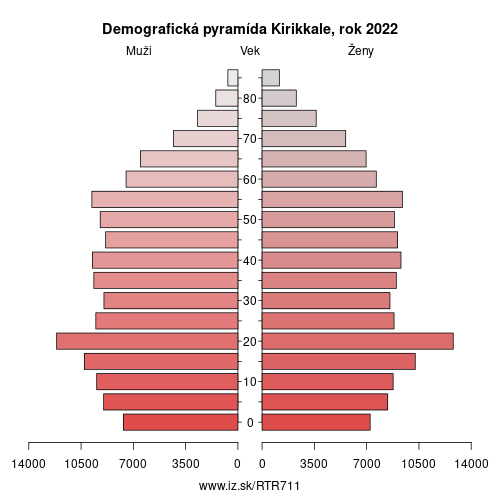 demograficky strom TR711 Kirikkale demografická pyramída