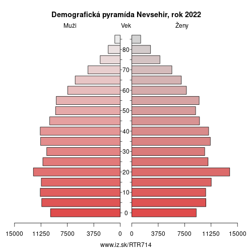 demograficky strom TR714 Nevsehir demografická pyramída