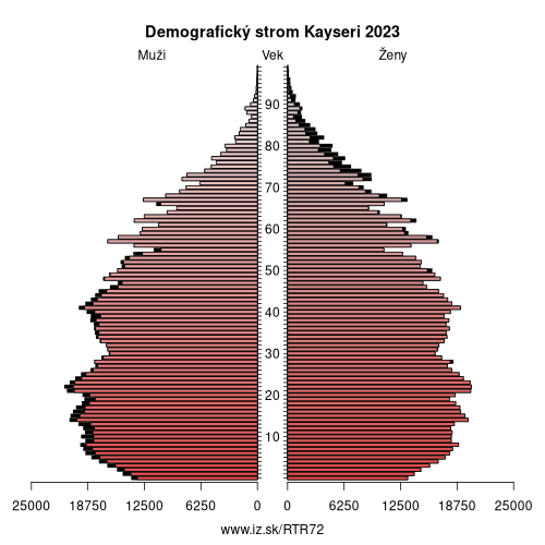 demograficky strom TR72 Kayseri demografická pyramída