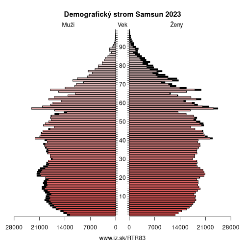 demograficky strom TR83 Samsun demografická pyramída