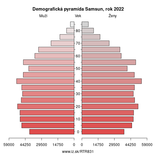 demograficky strom TR831 Samsun demografická pyramída