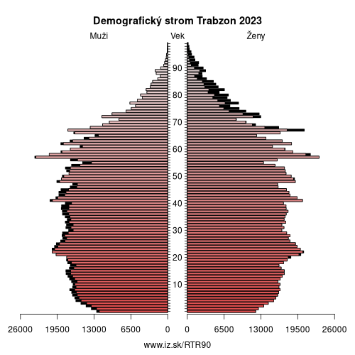 demograficky strom TR90 Trabzon demografická pyramída