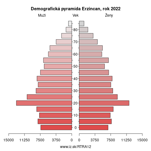demograficky strom TRA12 Erzincan demografická pyramída
