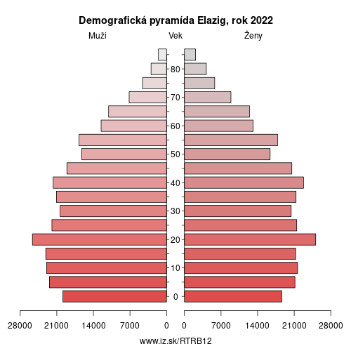 demograficky strom TRB12 Elazig demografická pyramída