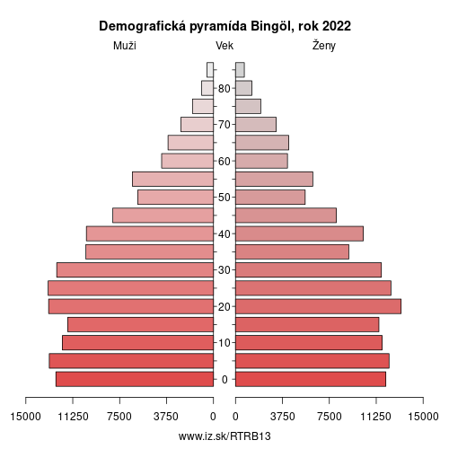 demograficky strom TRB13 Bingöl demografická pyramída