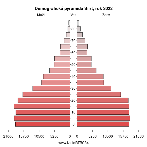 demograficky strom TRC34 Siirt demografická pyramída