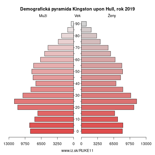 demograficky strom UKE11 Kingston upon Hull demografická pyramída