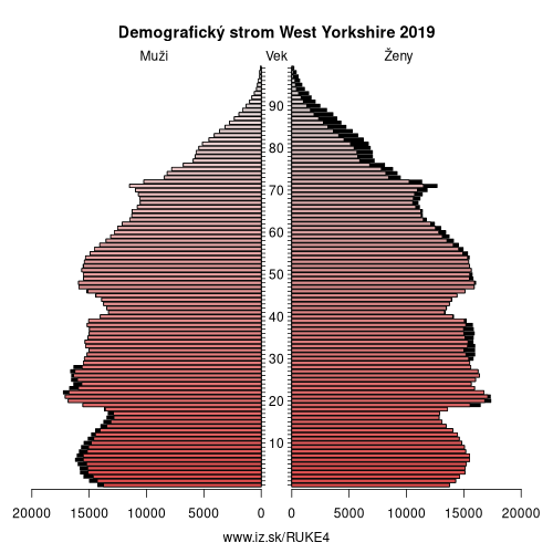 demograficky strom UKE4 West Yorkshire demografická pyramída