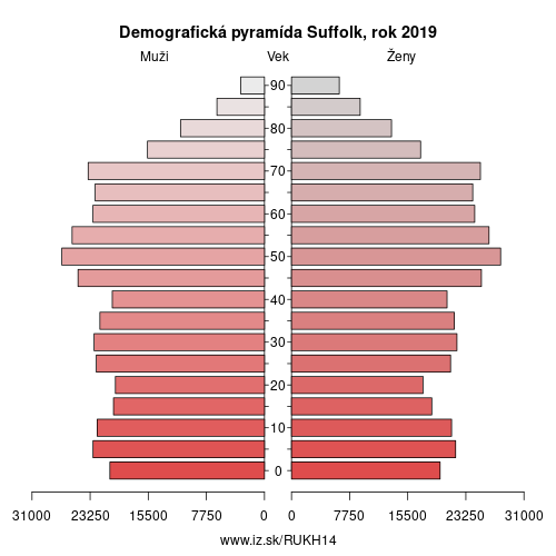 demograficky strom UKH14 Suffolk demografická pyramída