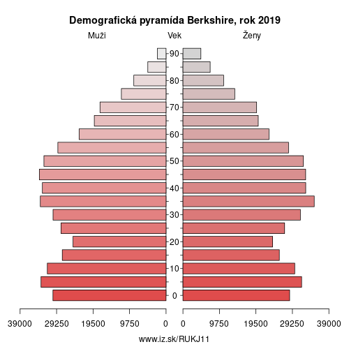 demograficky strom UKJ11 Berkshire demografická pyramída