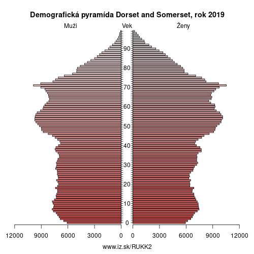 demograficky strom UKK2 Dorset and Somerset demografická pyramída