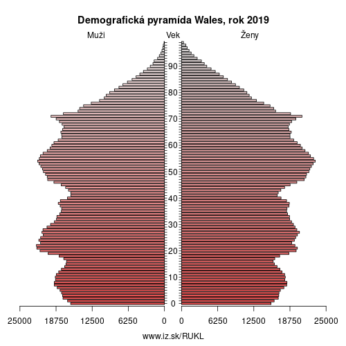 demograficky strom UKL Wales demografická pyramída