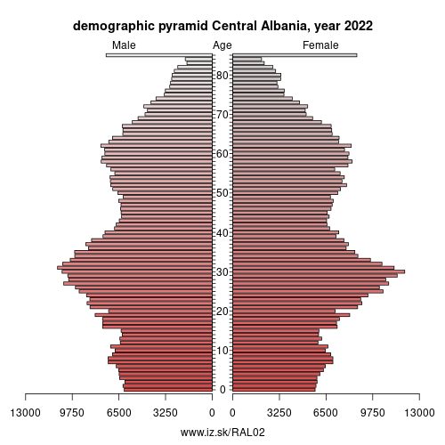 demographic pyramid AL02 Central Albania