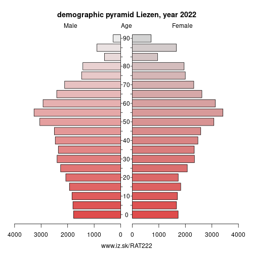 demographic pyramid AT222 Liezen