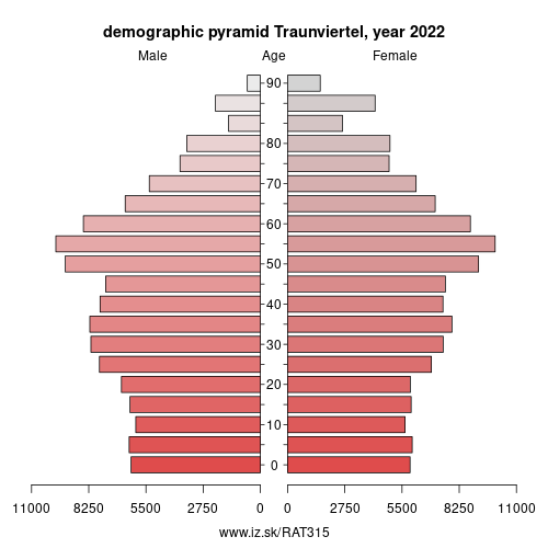 population pyramid of AT315 Traunviertel
