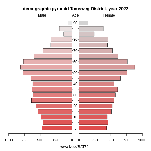 demographic pyramid AT321 Tamsweg District