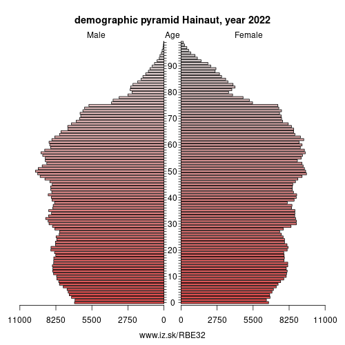 demographic pyramid BE32 Hainaut