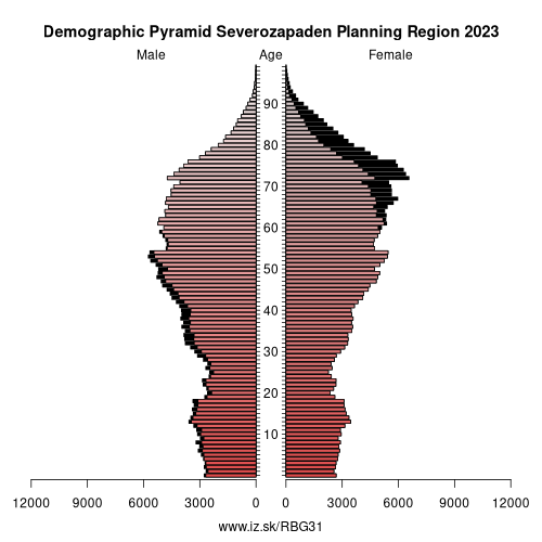 demographic pyramid BG31 Severozapaden Planning Region