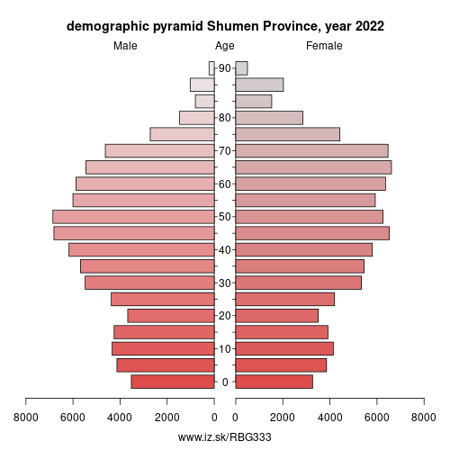 demographic pyramid BG333 Shumen Province