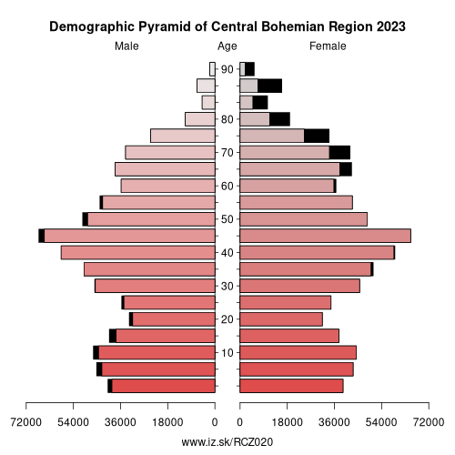 demographic pyramid CZ020 Central Bohemian Region