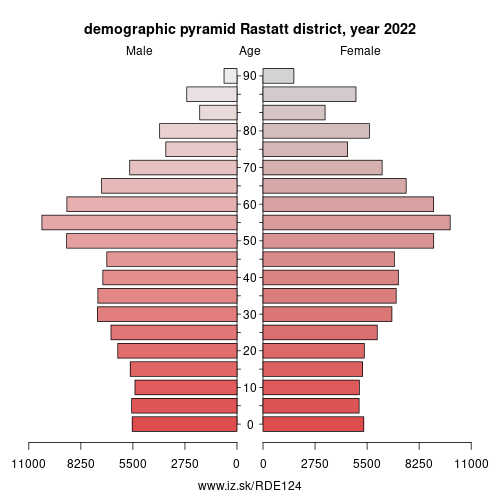 demographic pyramid DE124 Rastatt district