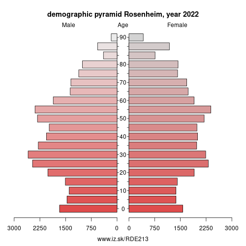 population pyramid of DE213 Rosenheim
