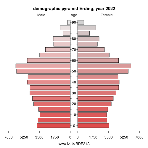 demographic pyramid DE21A District of Erding