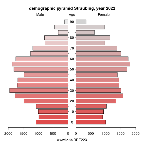 population pyramid of DE223 Straubing