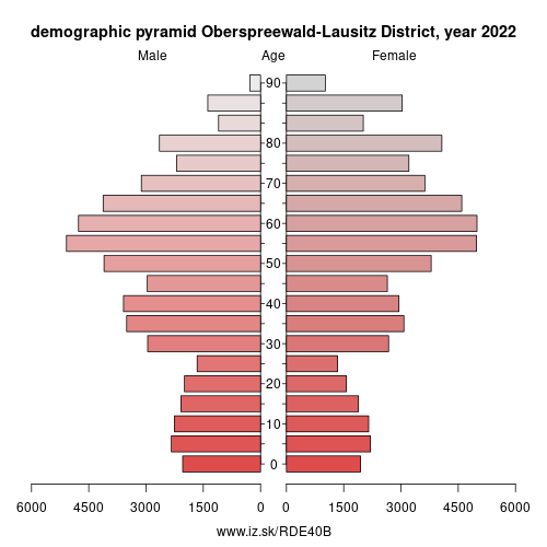 demographic pyramid DE40B Oberspreewald-Lausitz District