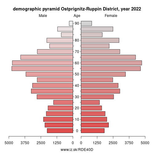 demographic pyramid DE40D Ostprignitz-Ruppin District