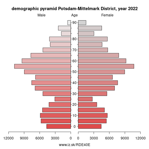 demographic pyramid DE40E Potsdam-Mittelmark District