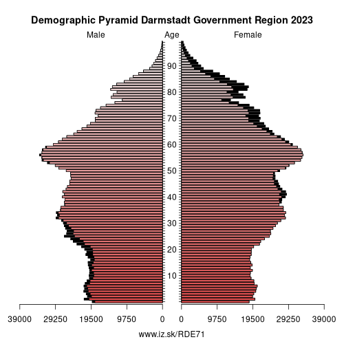 demographic pyramid DE71 Darmstadt Government Region