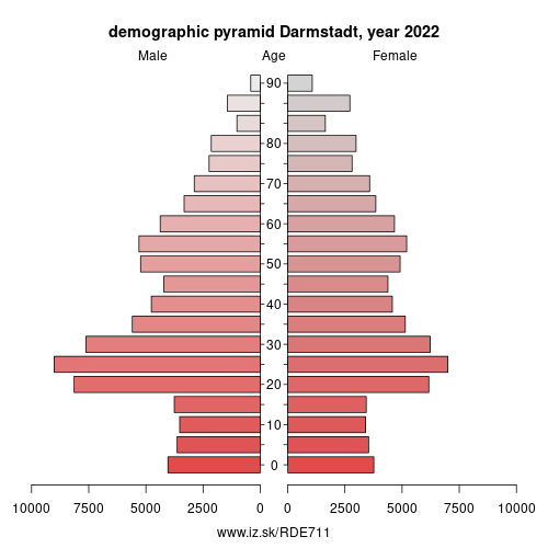 demographic pyramid DE711 Darmstadt