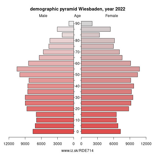 demographic pyramid DE714 Wiesbaden